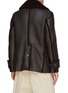 Back View - Click To Enlarge - THOM BROWNE  - Oversized Shearling Collar Leather Peacoat