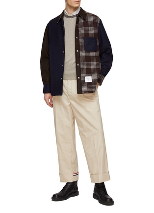 Figure View - Click To Enlarge - THOM BROWNE  - Checked Wool Shirt
