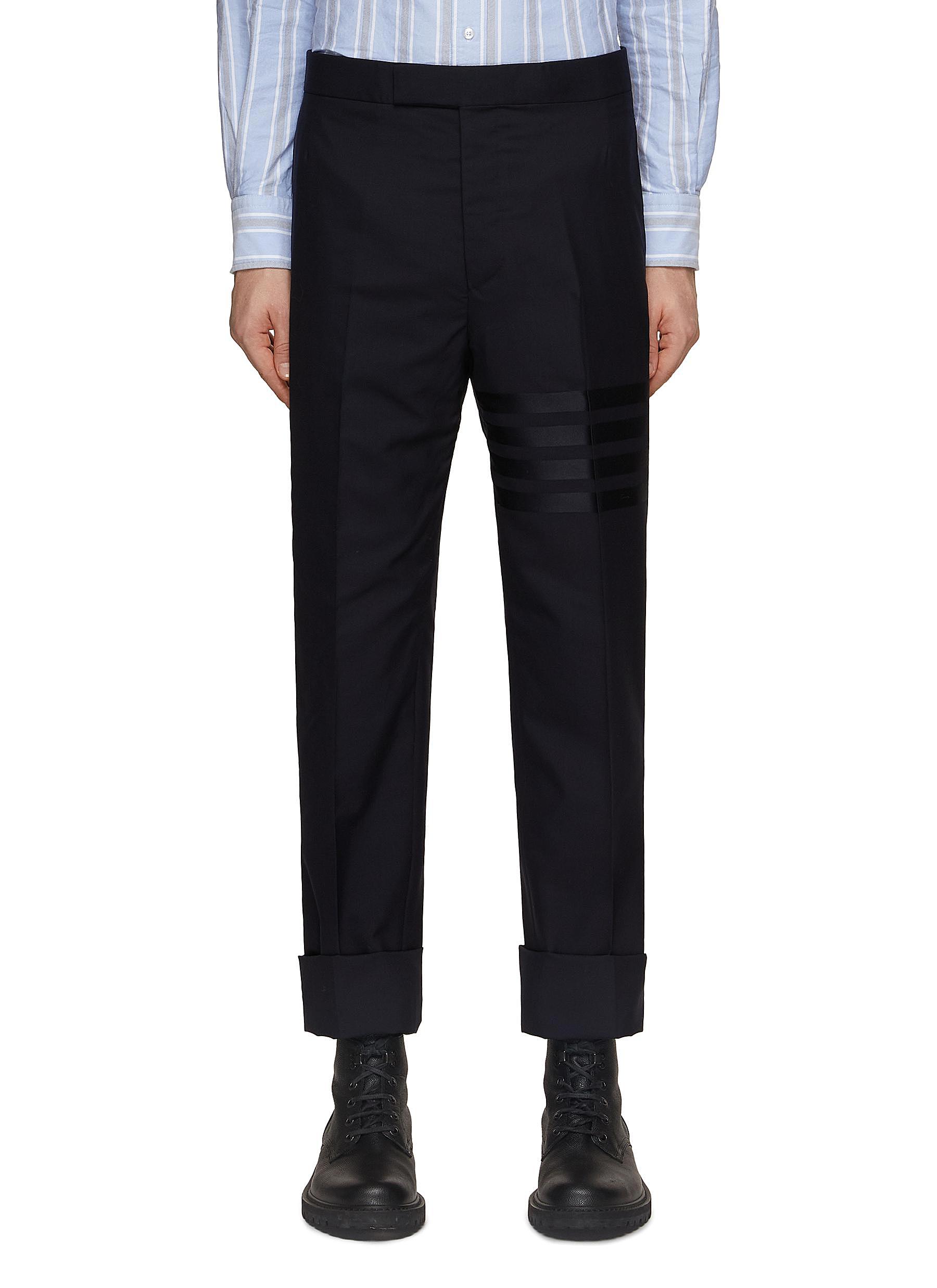 THOM BROWNE | Tonal 4 Bar Tailored Wool Pants | Men | Lane Crawford