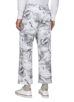 Back View - Click To Enlarge - THOM BROWNE  - Nautical Print Cotton Pants