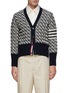 Main View - Click To Enlarge - THOM BROWNE  - 4 Bar Twist Cable Knit Cardigan
