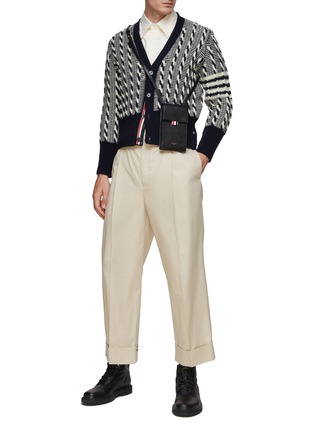 Figure View - Click To Enlarge - THOM BROWNE  - 4 Bar Twist Cable Knit Cardigan