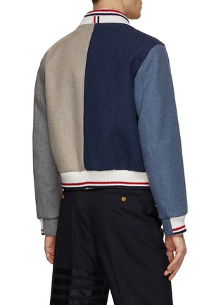 Back View - Click To Enlarge - THOM BROWNE - FunMix Colour Block Wool Jacket