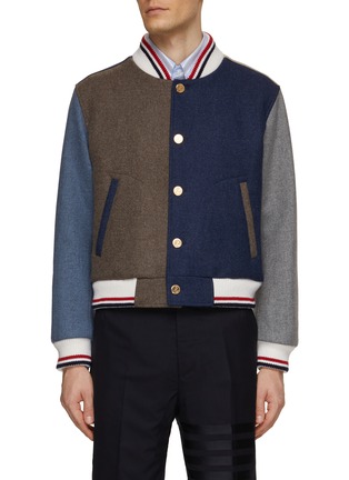 Main View - Click To Enlarge - THOM BROWNE - FunMix Colour Block Wool Jacket