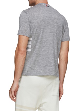 Back View - Click To Enlarge - THOM BROWNE  - 4 Bar Wool Blend T-Shirt