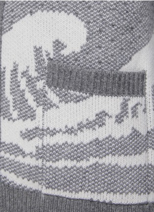  - THOM BROWNE - Wave Intarsia Wool Knit Cardigan