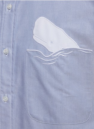  - THOM BROWNE - Whale Embroidered Cotton Oxford Shirt