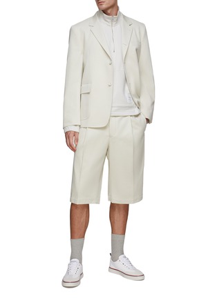 Figure View - Click To Enlarge - THOM BROWNE  - Pleated Cotton Shorts