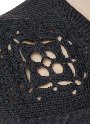 Wool Crochet Knit Panel Vest