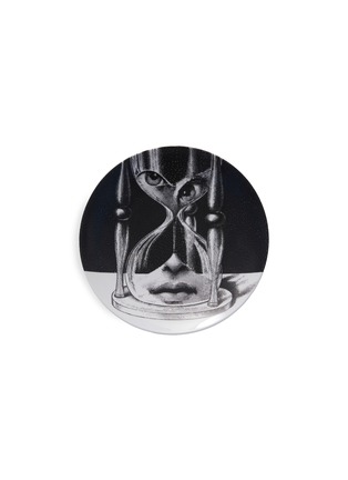 Main View - Click To Enlarge - FORNASETTI - Tema e Variazioni N. 184 Wall Plate — Black/White