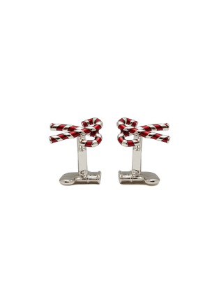 Main View - Click To Enlarge - BABETTE WASSERMAN - Candy Cane And Xmas Stocking Rhodium Plated Cufflinks