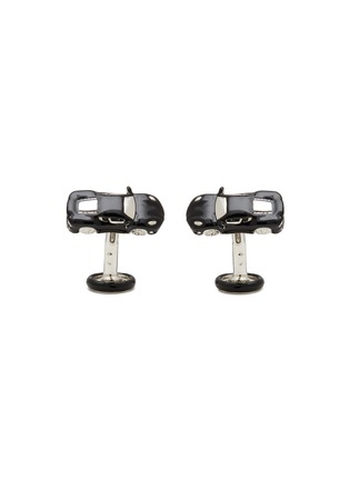 Main View - Click To Enlarge - BABETTE WASSERMAN - Sports Car And Steering Wheel Rhodium Plated Enamelled Cufflinks