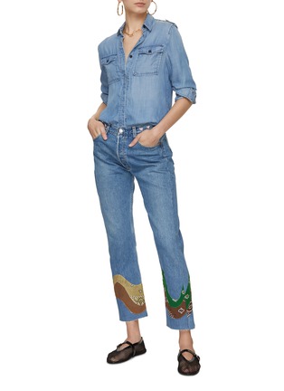 Figure View - Click To Enlarge - CALL IT BY YOUR NAME - One of a Kind Cropped Jeans