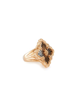Main View - Click To Enlarge - BUCCELLATI - Opera Tulle Onyx 18K Pink Gold Ring — Size 54