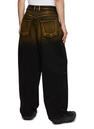 Back View - Click To Enlarge - WE11DONE - Dark Wash Metal Print Denim Jeans