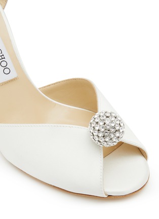 Detail View - Click To Enlarge - JIMMY CHOO - Sacora 85 Crystal Sphere Satin Sandals