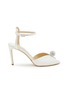 Main View - Click To Enlarge - JIMMY CHOO - Sacora 85 Crystal Sphere Satin Sandals