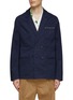 Main View - Click To Enlarge - SCOTCH & SODA - Bead Trimmed Pocket Double Breasted Peak Lapel Blazer