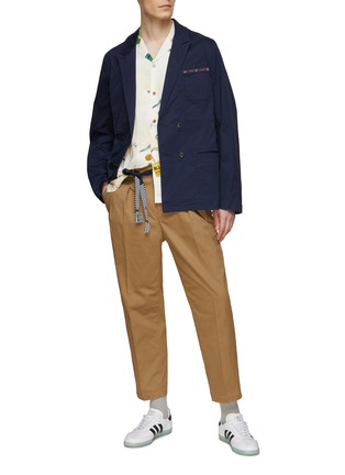 Figure View - Click To Enlarge - SCOTCH & SODA - Bead Trimmed Pocket Double Breasted Peak Lapel Blazer