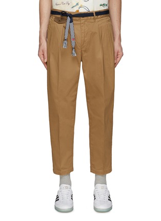 Main View - Click To Enlarge - SCOTCH & SODA - Belted Pleated Chino