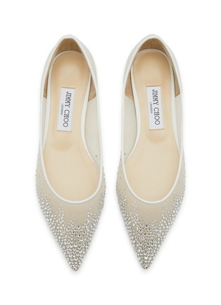 Detail View - Click To Enlarge - JIMMY CHOO - Romy Crystal Mesh Flats