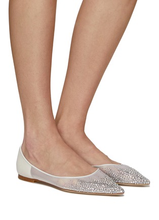 Figure View - Click To Enlarge - JIMMY CHOO - Romy Crystal Mesh Flats