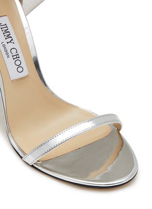 Detail View - Click To Enlarge - JIMMY CHOO - Aveline 100 Bow Leather Heeled Sandals