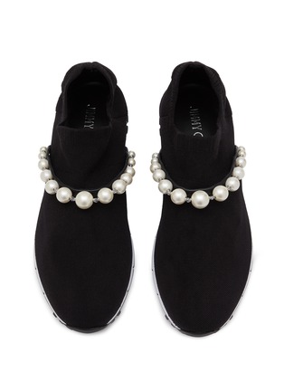Detail View - Click To Enlarge - JIMMY CHOO - Venice Faux Pearl Bracelet Sneakers