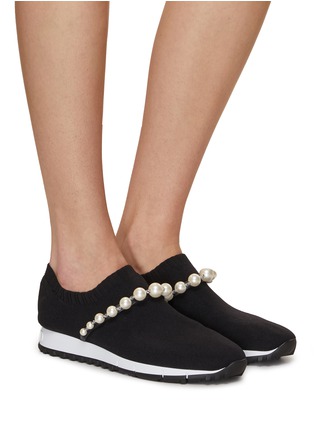 Figure View - Click To Enlarge - JIMMY CHOO - Venice Faux Pearl Bracelet Sneakers