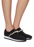 Figure View - Click To Enlarge - JIMMY CHOO - Venice Faux Pearl Bracelet Sneakers