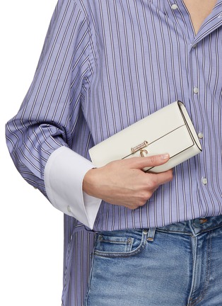 Front View - Click To Enlarge - JIMMY CHOO - Avenue Leather Wallet On Chain
