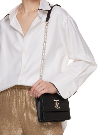 Figure View - Click To Enlarge - JIMMY CHOO - Extra Small Avenue Leather Shoulder Bag