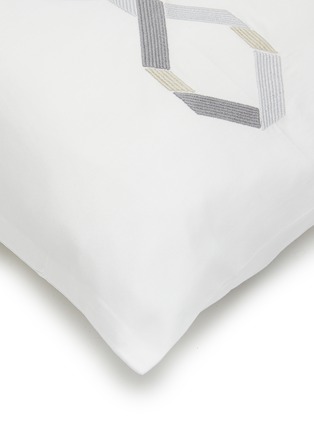 Detail View - Click To Enlarge - FRETTE - Continuity Embroidered Pillow Case — Grigio/Beige