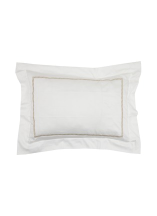 Main View - Click To Enlarge - FRETTE - Affinity Embroidered Pillow Case — Milk/Savage Beige