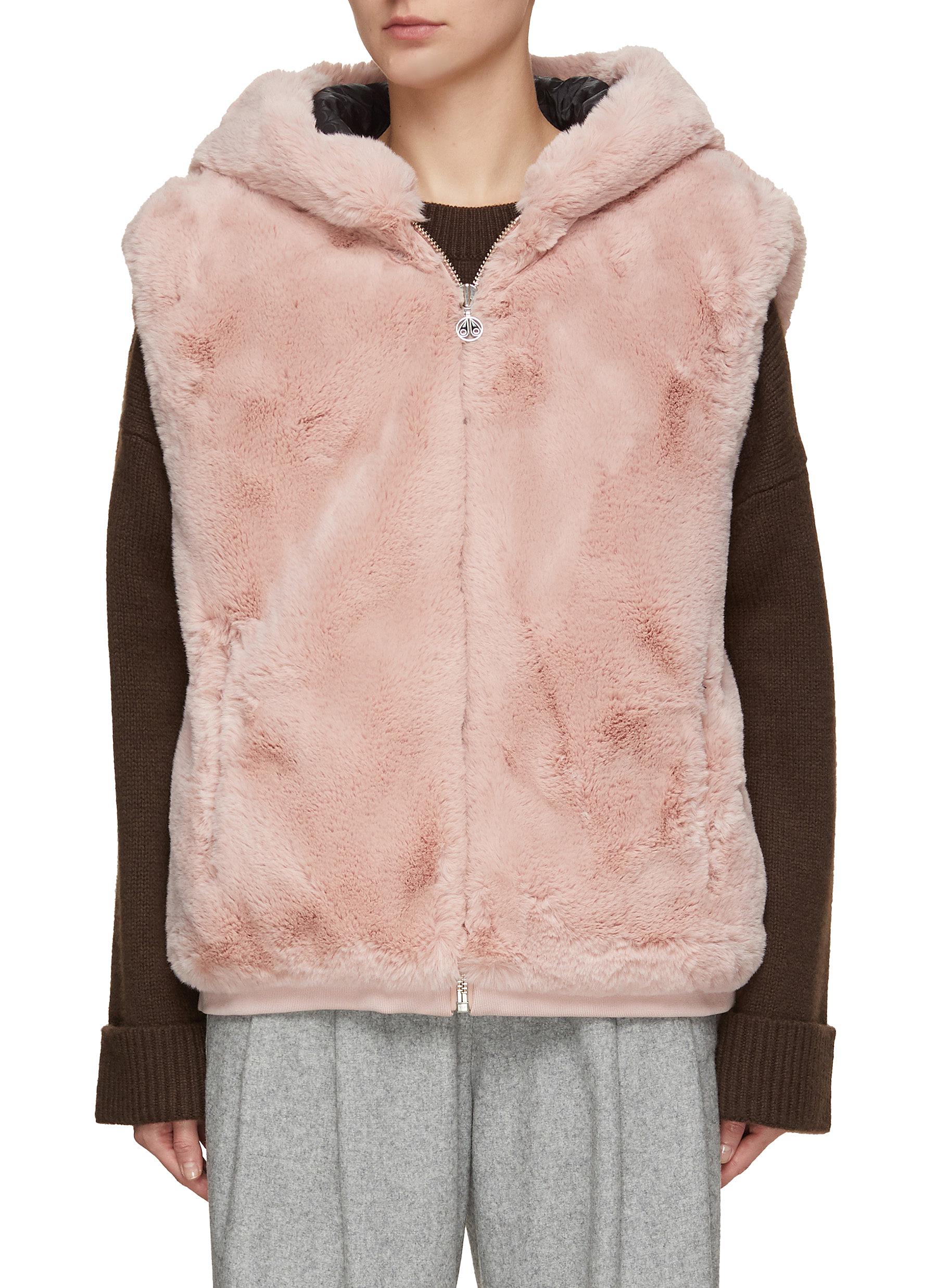 State Bunny Hooded Faux Fur Vest