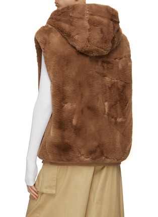 Back View - Click To Enlarge - MOOSE KNUCKLES - State Bunny Hooded Faux Fur Vest