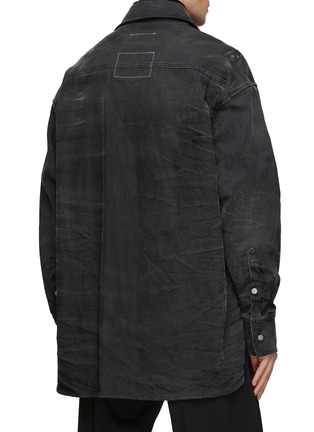 Back View - Click To Enlarge - MM6 MAISON MARGIELA - Bleached Detail Denim Shirt
