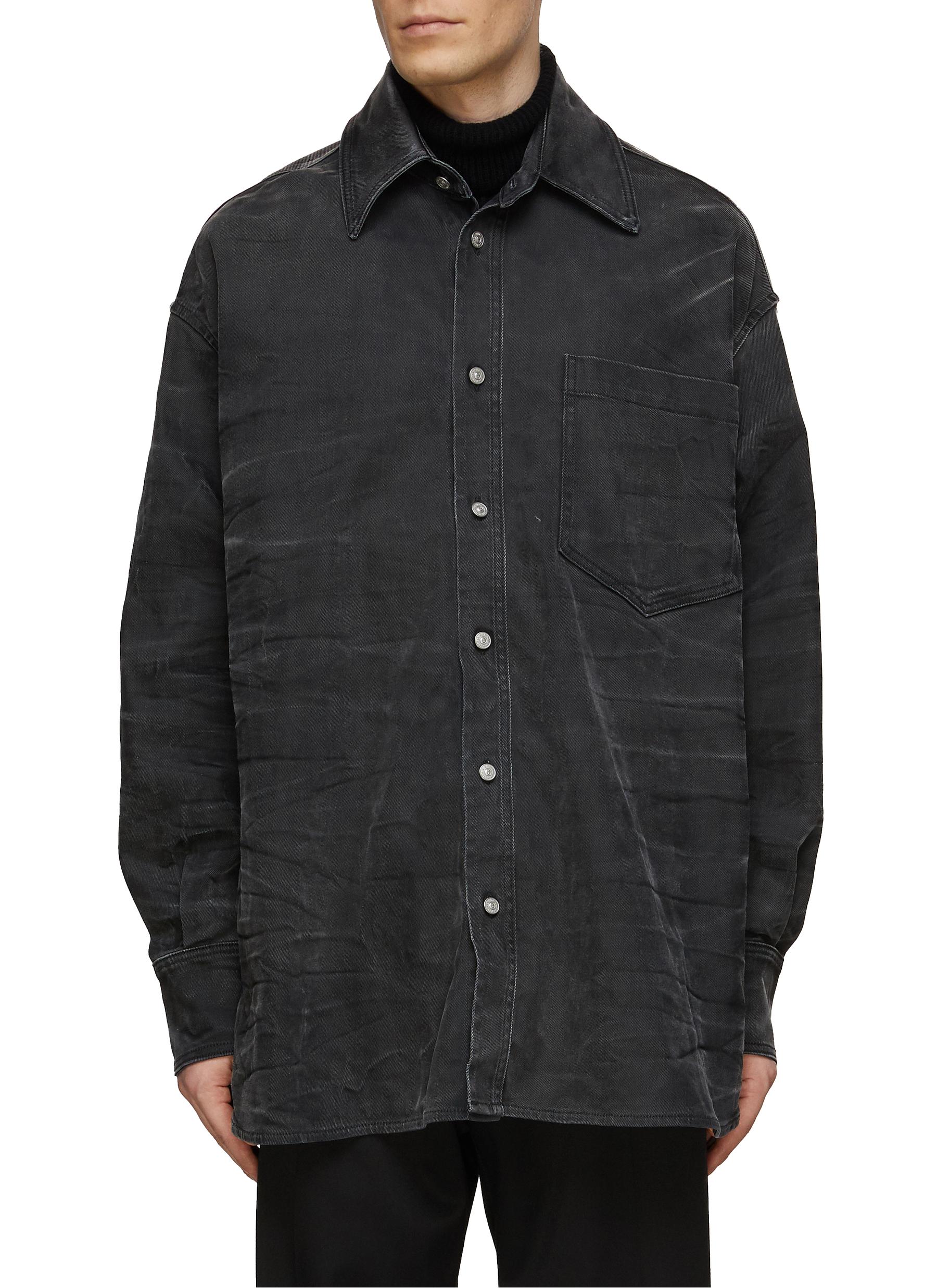 MM6 MAISON MARGIELA | Bleached Detail Denim Shirt | Men | Lane