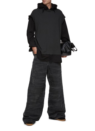 Figure View - Click To Enlarge - MM6 MAISON MARGIELA - Whiskered Wide Leg Jeans