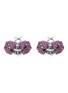 Main View - Click To Enlarge - SARAH ZHUANG - ‘Fantasy Garden’ 18K White Gold Ruby Black Diamond Ladybug Earrings