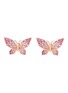 Main View - Click To Enlarge - SARAH ZHUANG - ‘Fantasy Garden’ 18K Rose Gold Pink Sapphire Diamond Butterfly Earrings
