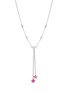 Main View - Click To Enlarge - SARAH ZHUANG - ‘Fantasy Garden’ 18K White Rose Gold Pink Sapphire Diamond Flower Necklace Charm