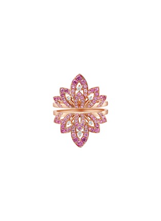 Main View - Click To Enlarge - SARAH ZHUANG - ‘Fantasy Garden’  18K Rose Gold Pink Sapphire Diamond Flower Ring