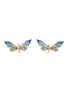 Main View - Click To Enlarge - SARAH ZHUANG - ‘Fantasy Garden’ 18K Yellow Gold Diamond Green Garnet Sapphire Dragonfly Earrings
