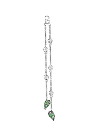 Main View - Click To Enlarge - SARAH ZHUANG - ‘Fantasy Garden’ Diamond Garnet 18K Gold Leaf Earring Charms
