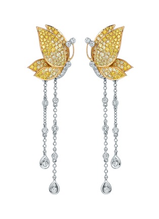Main View - Click To Enlarge - SARAH ZHUANG - ‘Dancing Butterfly’  18K Gold Yellow Diamond Earrings