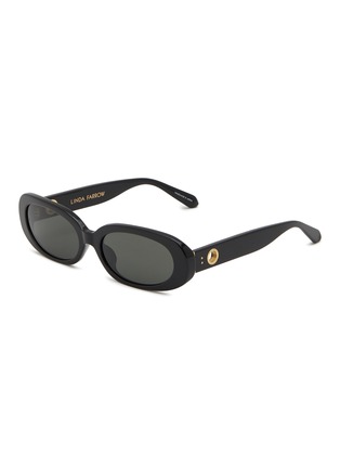 Main View - Click To Enlarge - LINDA FARROW - Cara Acetate Rectangular Sunglasses