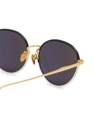 Detail View - Click To Enlarge - LINDA FARROW - Regina Titanium Acetate Soft Cateye Sunglasses