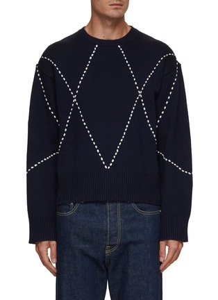 Main View - Click To Enlarge - KENZO - Sashiko Stitch Logo Wool Sweater