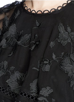 Detail View - Click To Enlarge - ZIMMERMANN - 'Mercer Bird Floating' embroidered silk rompers